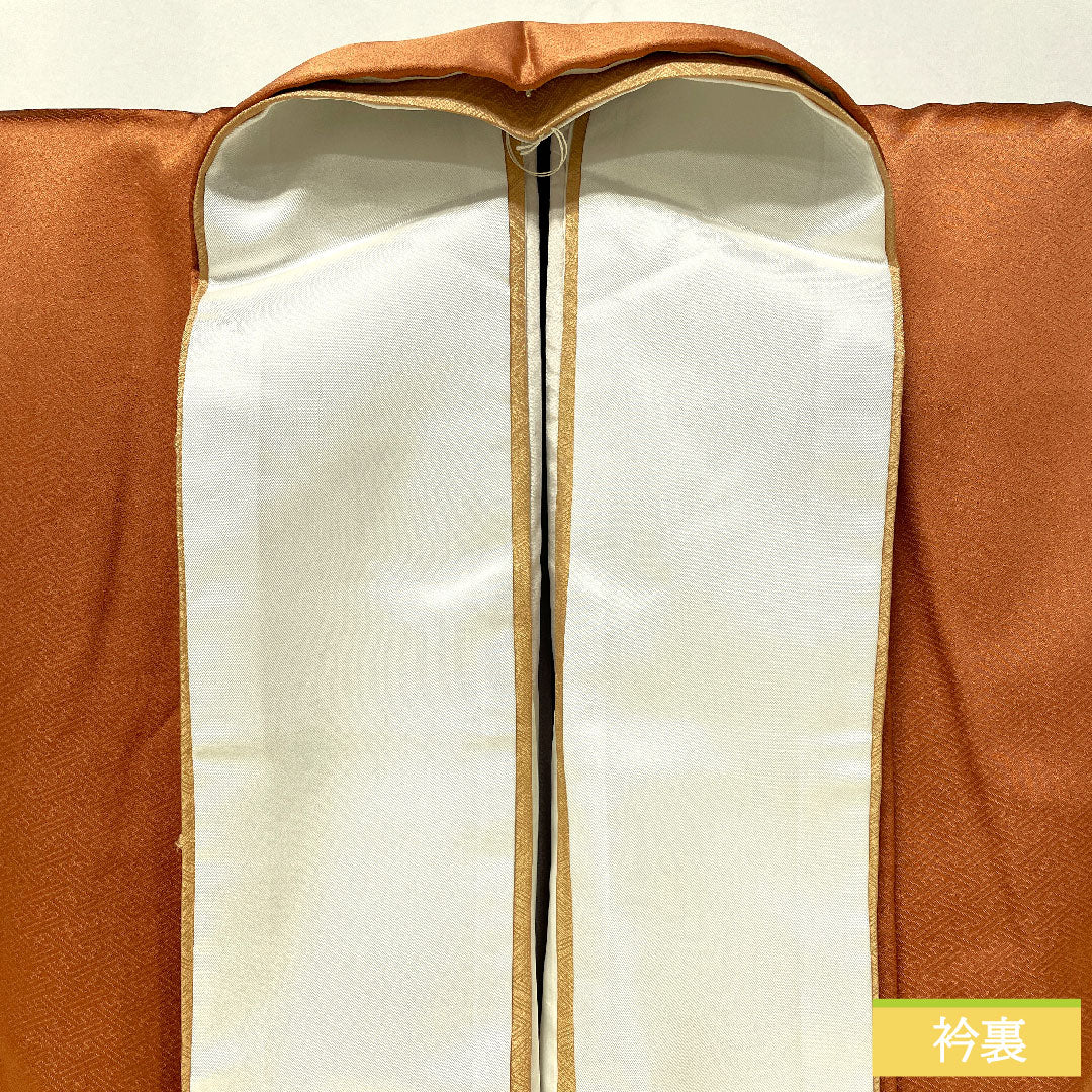 色留袖 正絹 身丈157cm 裄丈63cm 袷 珊瑚色（さんごいろ） 京友禅 桜 松竹梅 一つ紋 星梅鉢 重ね衿付き Aランク 橙系 1111001513326