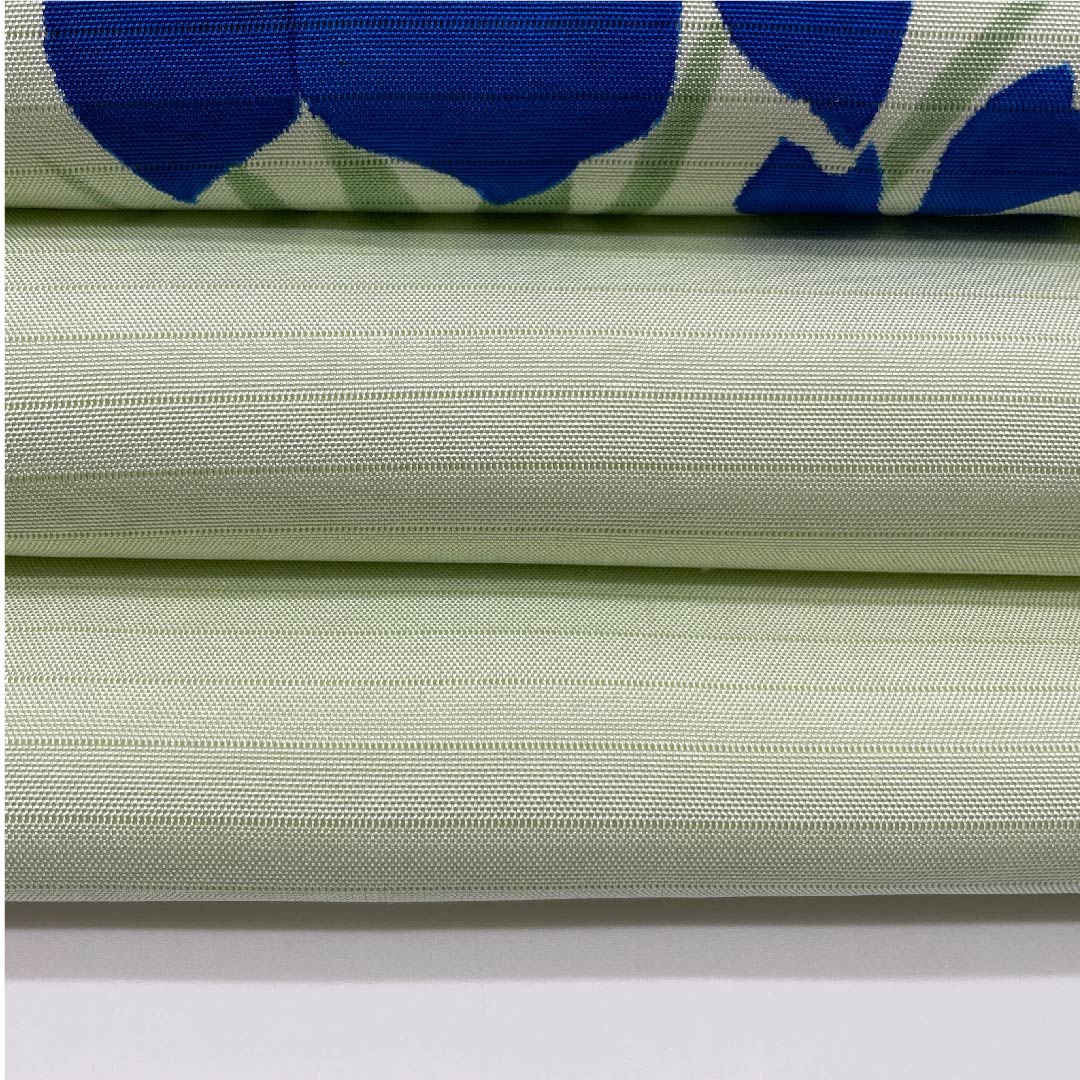 名古屋帯 龍泉青瓷釉色色 夏帯 絽 染帯 作家物 あやめ 帯丈353.5cm 正絹 Aランク ポイント柄 カジュアル 緑系 1124004263319  名古屋仕立て