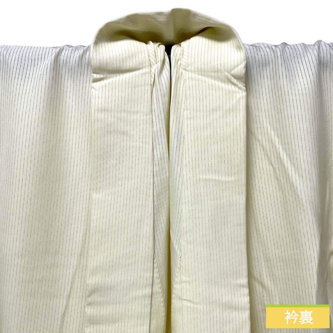 夏物 正絹 色無地 Sランク 身丈162cm 裄丈64.5cm 淡黄蘗色（うすきはだいろ） 竪絽 素無地 一つ紋 絽 黄系 1132003322423
