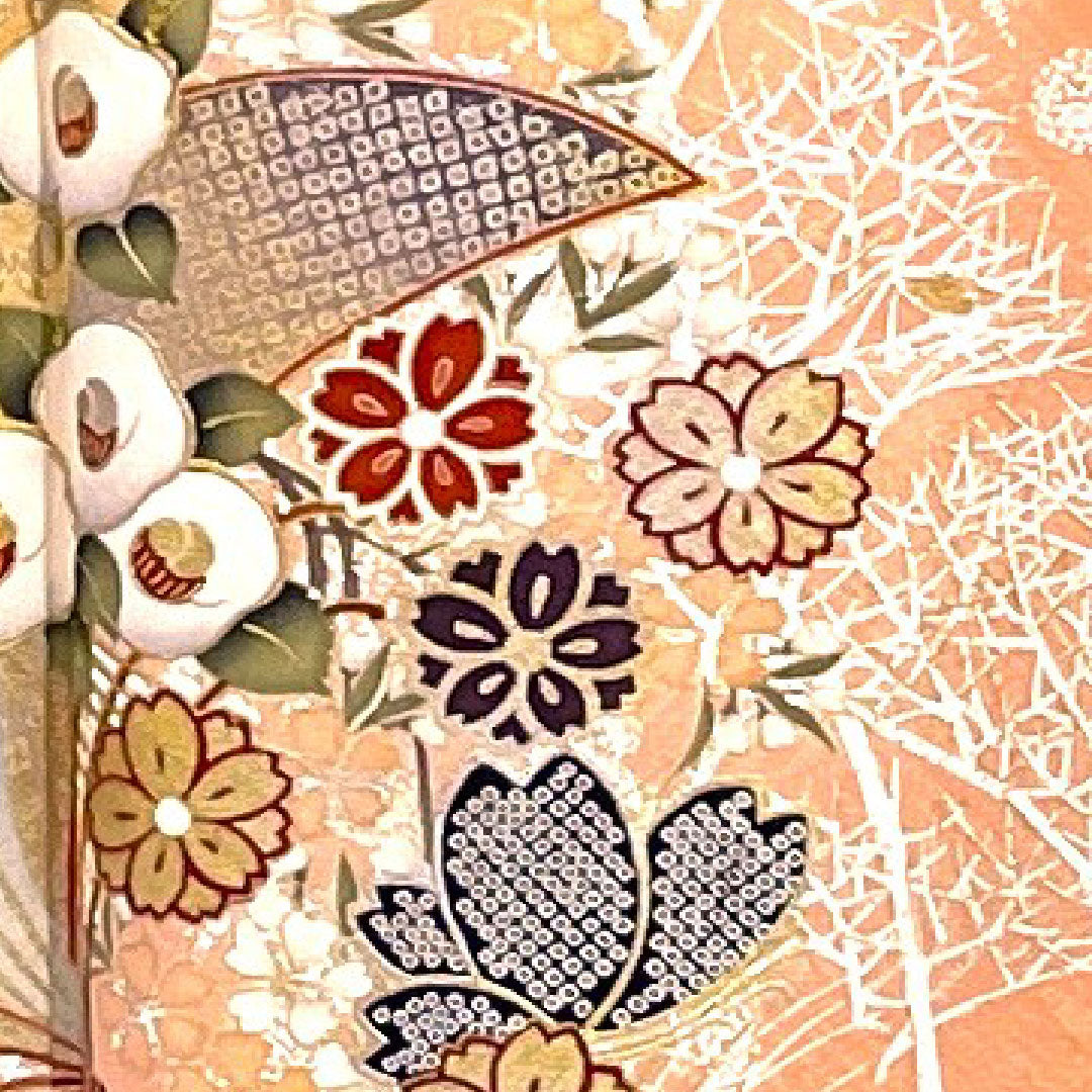 訪問着 袷 身丈160cm 裄丈66cm 京友禅 鳳凰 吉祥文様 正絹 Aランク ピンク系 1112001073413