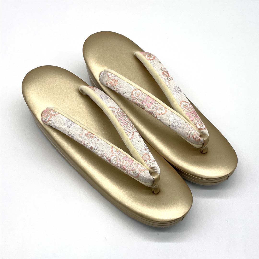 （新古品）草履バッグセット フォーマル Aランク 華文 帯地 Lサイズ 金系 1133000423421