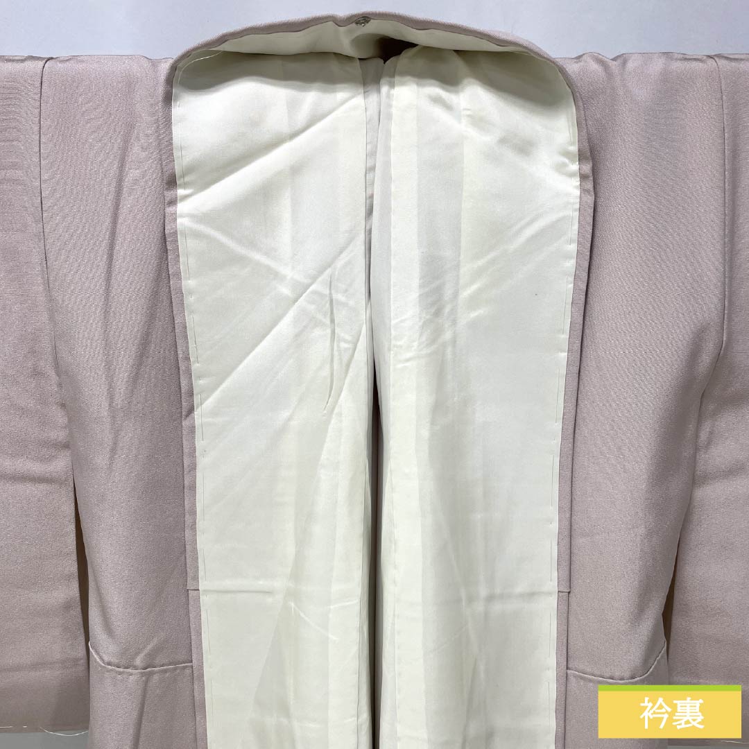 色留袖 正絹 Aランク 身丈157.5cm 裄丈62cm 袷 桜色（さくらいろ） 一つ紋 下り藤 京友禅 風景模様 作家物 しつけ糸付き 一つ紋 ピンク系 1111002003313
