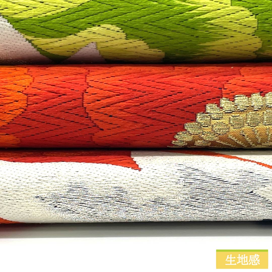 袋帯 正絹 Sランク 濃紺色（のうこんいろ） 振袖用 牡丹 帯丈418cm 六通 フォーマル 紺系 1123015522318
