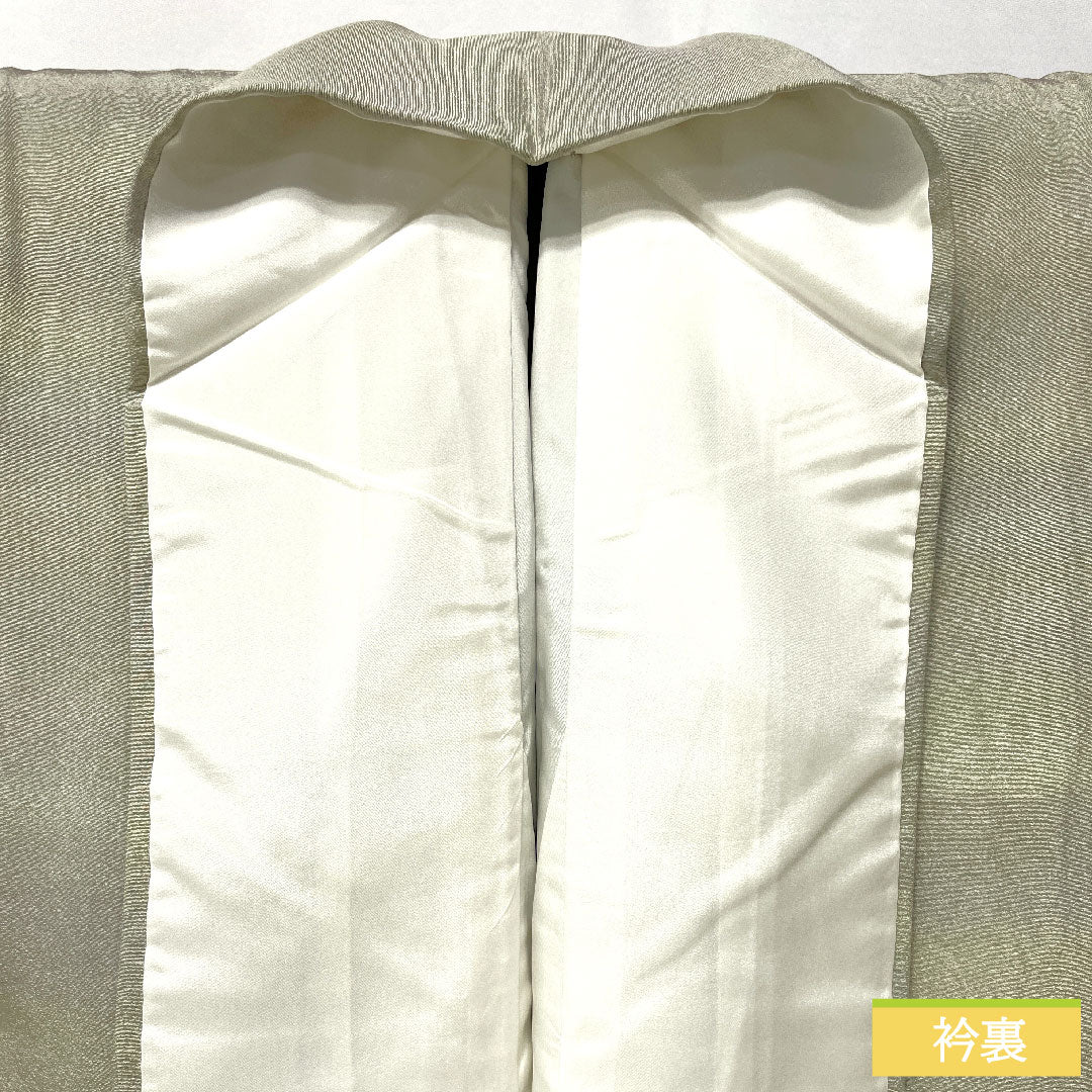 訪問着 正絹 袷 身丈157.5cm 裄丈64cm 硫黄色）いおういろ） ボカシ模様 Sランク 緑系 1112004972319