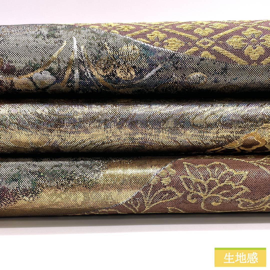 袋帯 正絹 留袖用 華文 菊菱文様 唐花 帯丈438cm Sランク 六通 フォーマル グラデーション系 1123014482399
