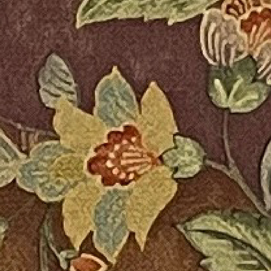 小紋 身丈160cm 裄丈64cm 袷  洗える着物 更紗柄 ポリ Aランク 茶系 1115000223314