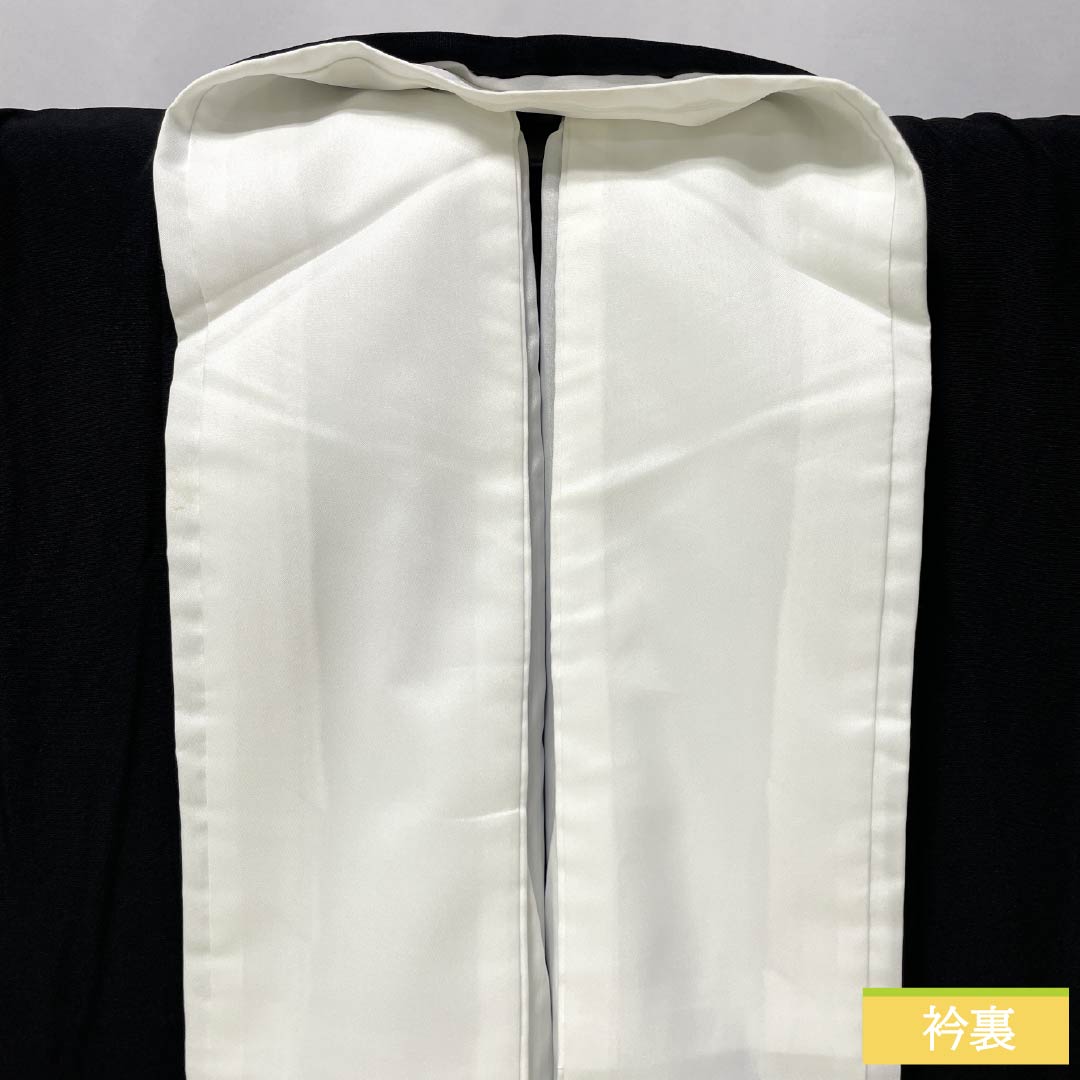 黒留袖 ポリエステル Aランク 身丈161.5cm 裄丈65.5cm 袷 京友禅 吉祥文様 五つ紋 五三桐 鳳凰 流水 松 五つ紋 黒系 1111001793410