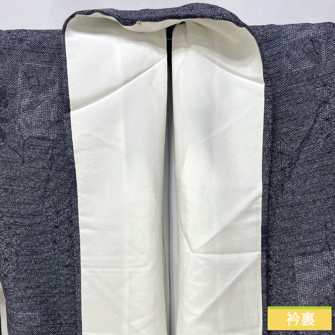小紋 正絹 Aランク 身丈158cm 裄丈66.5cm 袷 短冊 グレー系 1115006963322