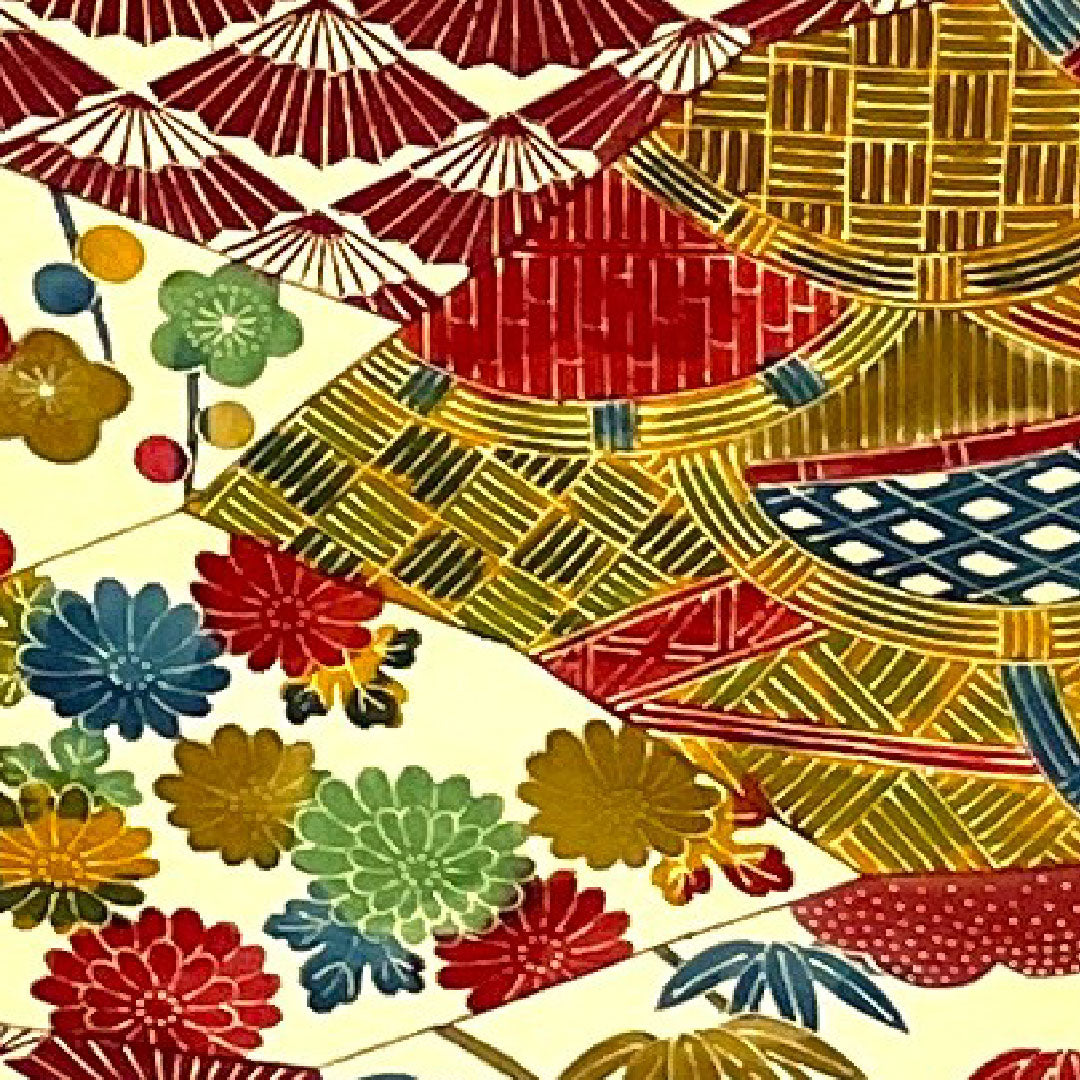 小紋 身丈156cm 裄丈64cm 袷  型染 松竹梅 吉祥文様  正絹 Sランク クリーム系 1115001722315