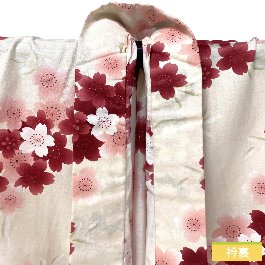浴衣 木綿 Sランク 身丈163cm 裄丈66cm 薄肉色（うすにくいろ） 型染 桜 単衣 ピンク系 1118006992413