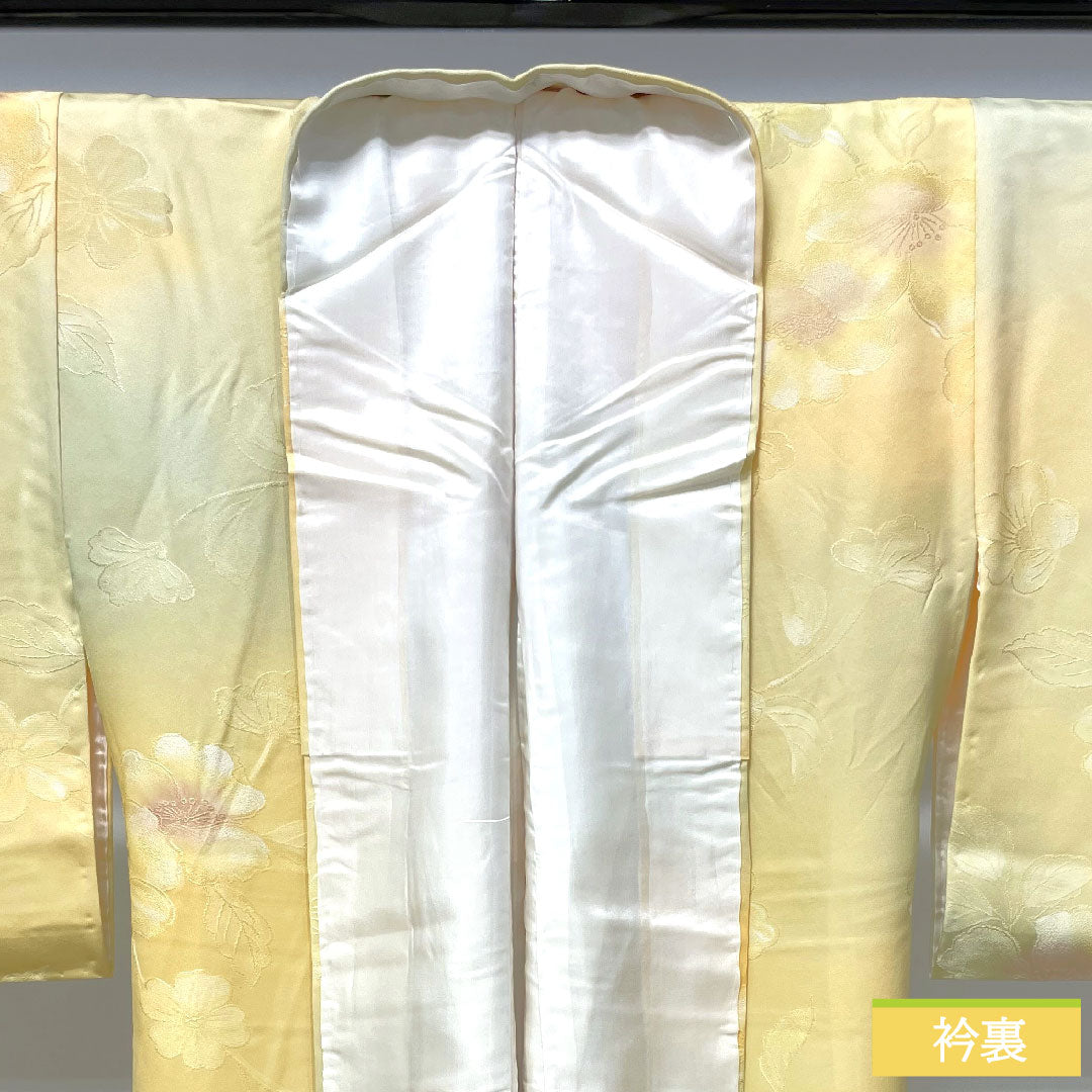 小紋 正絹 身丈153.5cm 裄丈63cm 袷 ボカシ染 花模様 Sランク グラデーション系 1115004032299