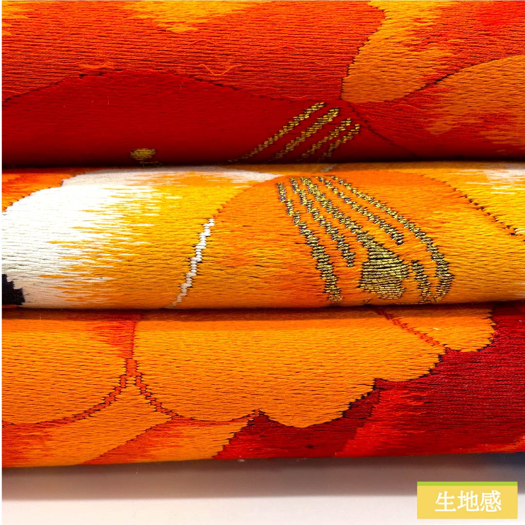 袋帯 正絹 濃紺色（のうこんいろ） 洋花 帯丈414cm Aランク 六通 フォーマル 紺系 1123011913318