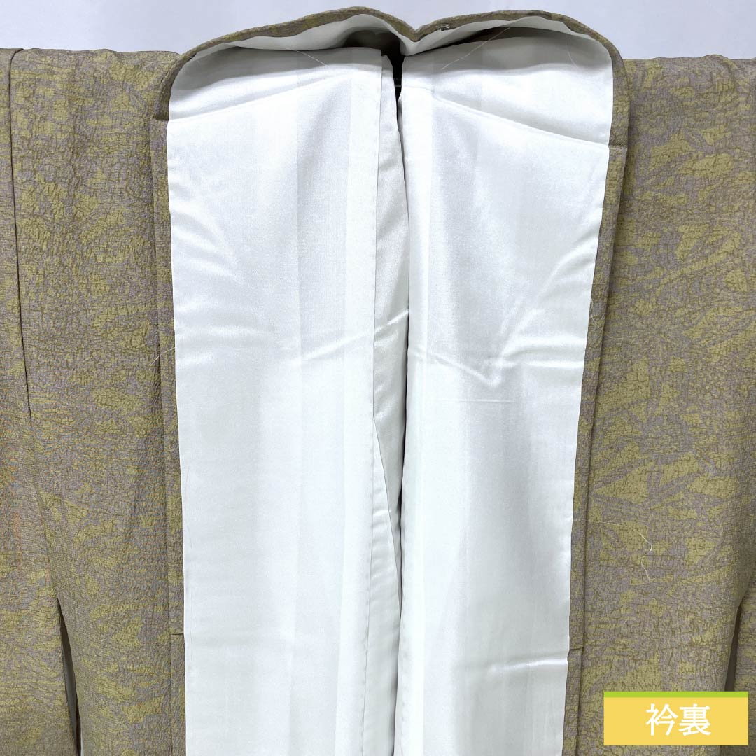 小紋 ポリエステル 身丈161cm 裄丈64.5cm 袷 鈍紫色（にぶむらさきいろ） 洗える着物 抽象模様 Sランク グレー系 1115005982422