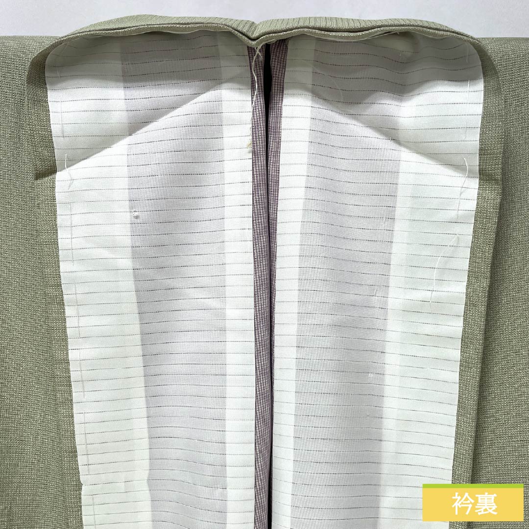 Summer pure silk komon, length 160.5cm, sleeve length 63cm, Longquan celadon glaze color (Longquan Chin Two-You Color), Edo komon, shark komon, sewn crest, silk, S rank, green, 1132002082419
