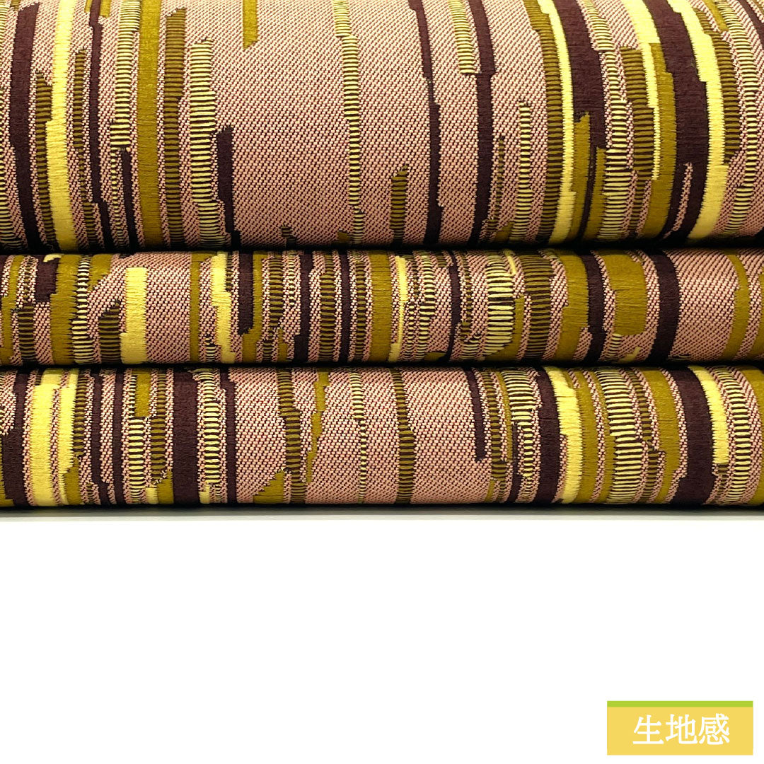 Fukuro Obi (sash), pure silk, S-rank, faded crimson (arasomeiro) color, Nishijin-ori (woven fabric), abstract pattern, length 436cm, six-fold, casual, purple, 1123016842320
