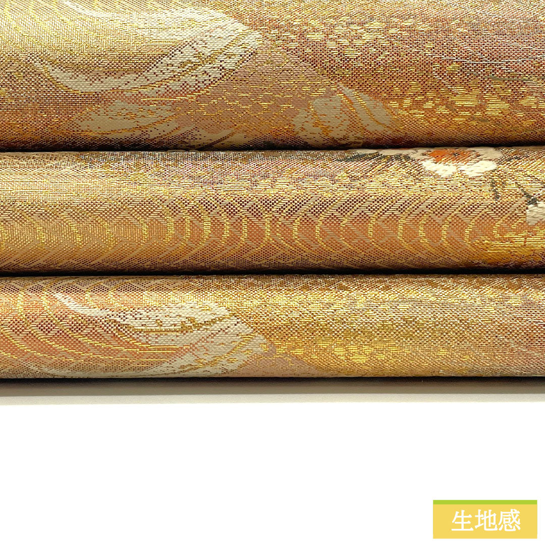 袋帯 正絹 Aランク 引箔 西陣織 流水 吉祥文様 帯丈436cm 六通 セミフォーマル グラデーション系 1123016463399