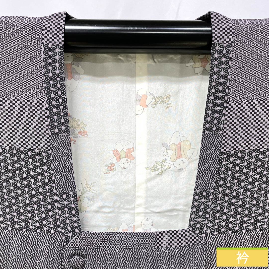 道行コート 正絹 Aランク 身丈89cm 裄丈65cm 鳩羽色（はとばいろ） 江戸小紋 袷 紫系 1117001433920