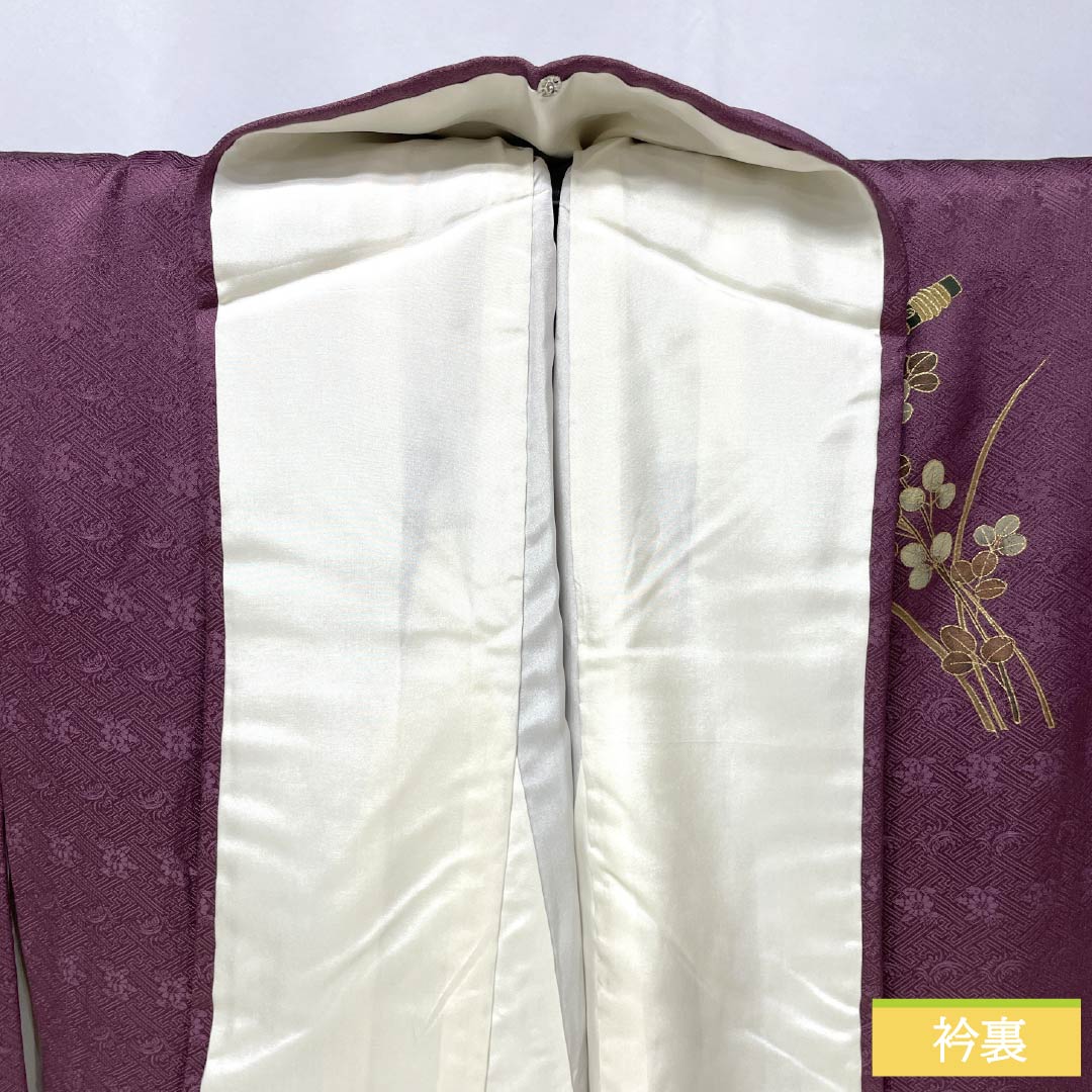 リサイクル着物】訪問着 正絹 Sランク 袷 身丈155.5cm 裄丈63cm 滅紅色