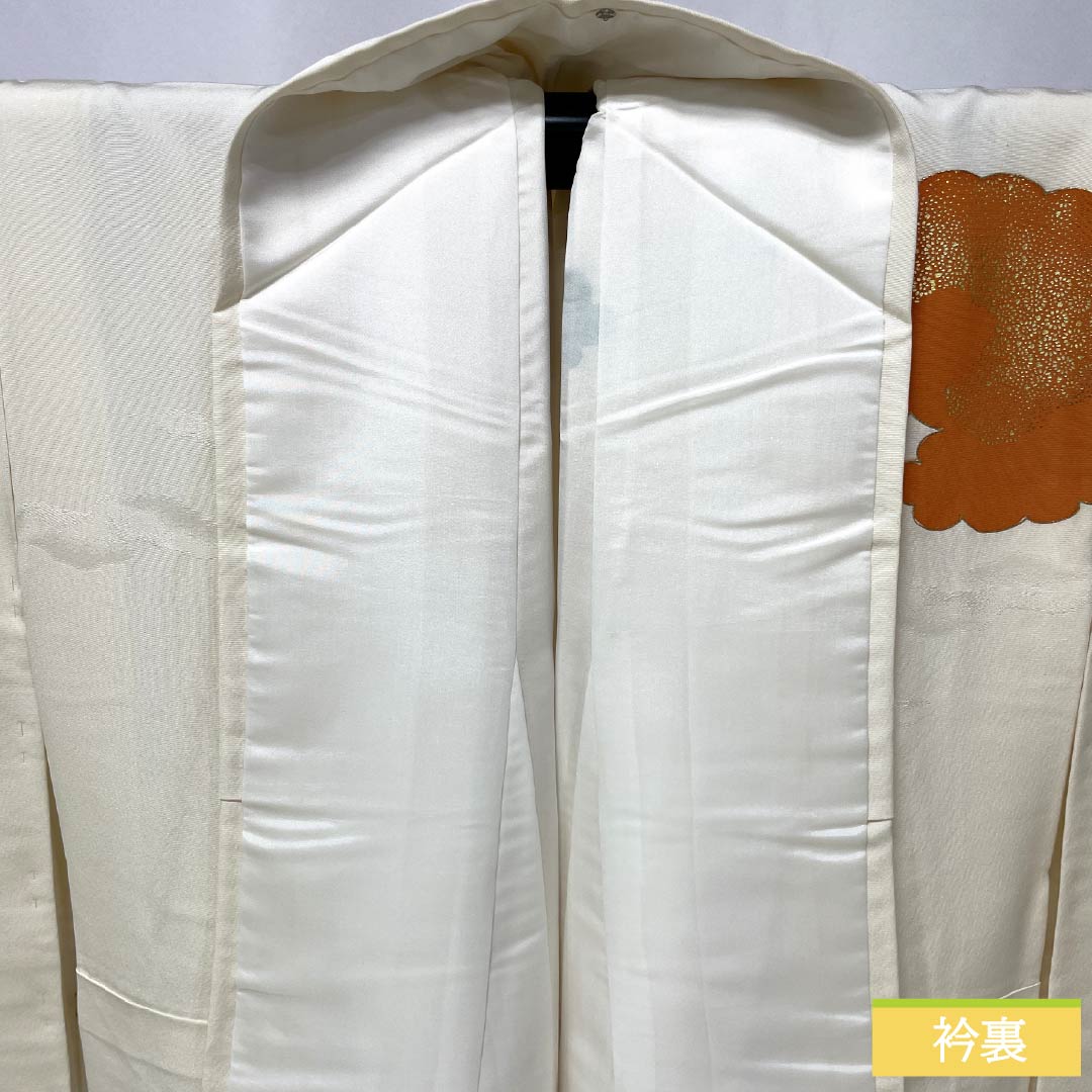 訪問着 正絹 Aランク 袷 身丈157.5cm 裄丈62cm 乳白色（にゅうはくしょく） 京友禅 雲取り しつけ糸付き 白系 1112006563311