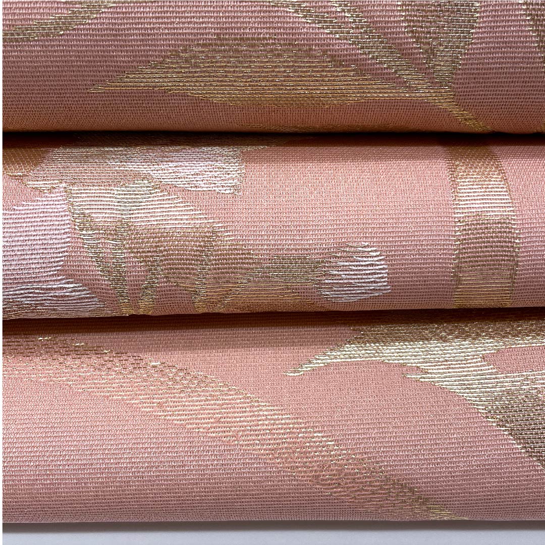 袋帯 薄紅梅色（うすこうばいいろ）夏帯 桔梗 露芝 帯丈424cm 正絹 Sランク 六通 フォーマル ピンク系 1123007272313