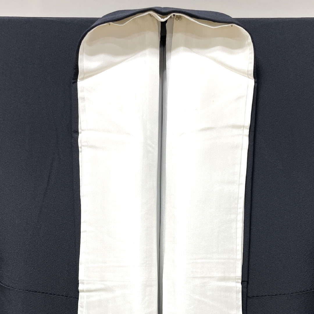 黒留袖 身丈150cm 裄丈63.5cm 袷 桐屋翠山工房 辻ヶ花 丸に沢瀉 正絹 Sランク 五つ紋 黒系 1111001122110