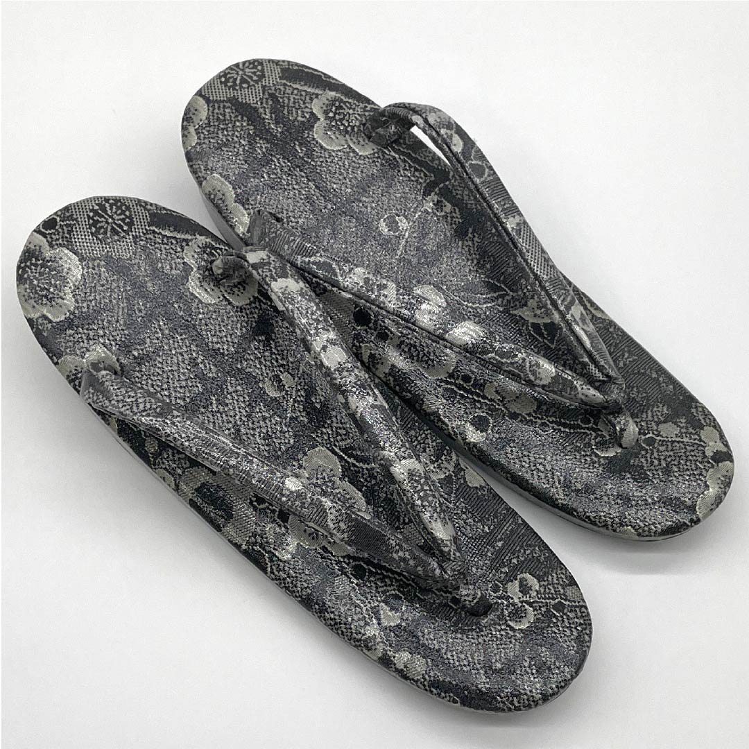 （新古品）草履バッグセット セミフォーマル Aランク 梅 Sサイズ グレー系 1133000293222