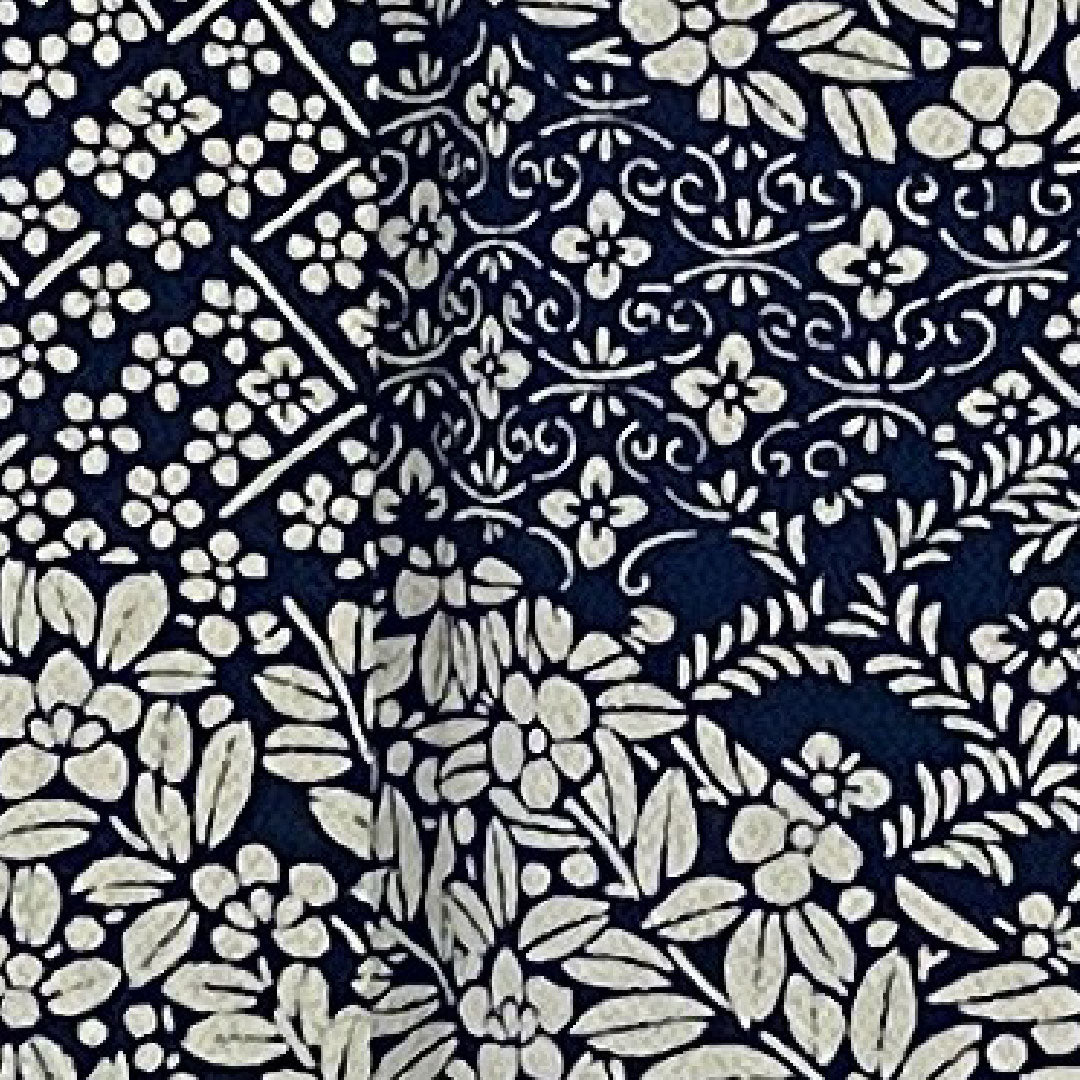 Komon, Length 162.5cm, Sleeve length 64cm, Single layer, Floral pattern, Pure silk, S rank, Navy blue, 1115000162318