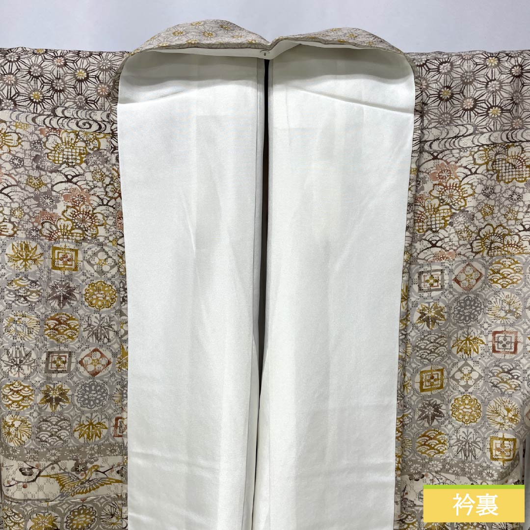 訪問着 正絹 Sランク 袷 身丈156cm 裄丈64.5cm 薄墨色（うすずみいろ） 絹鼠色（きぬねずいろ） 京紅型 花織 グレー系 1112006602322