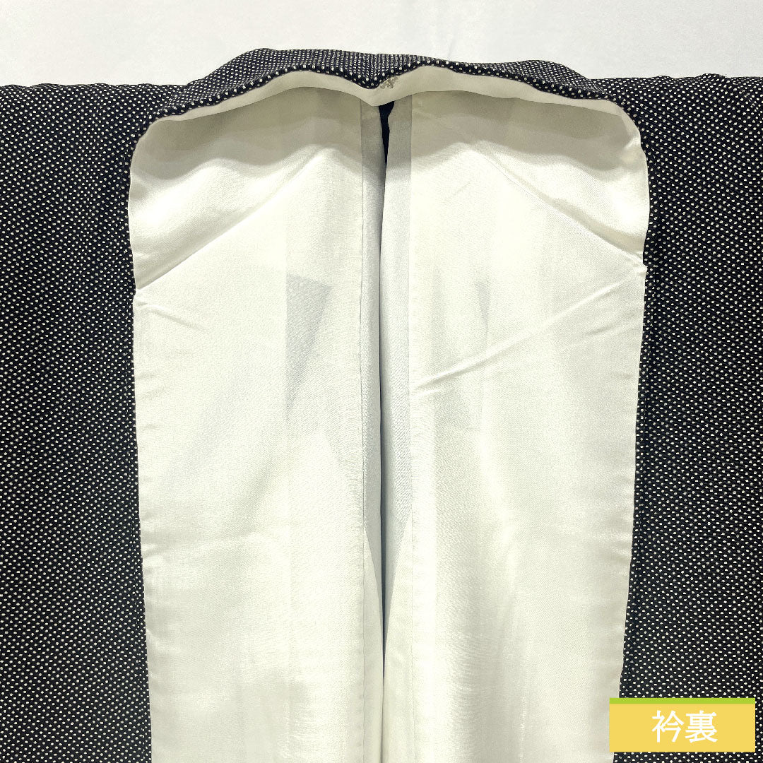 Homongi, pure silk, lined, length 161cm, sleeve length 64.5cm, good manners, abstract pattern, basting thread included, unused, S rank, black, 1112005122410