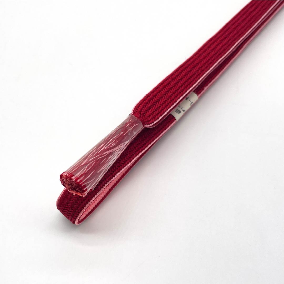 （新古品） 帯締め・帯揚げセット 正絹 Sランク 蘇芳色（すおういろ） 真紅色（しんくいろ） ラメ入り 長さ約156cm 幅約1.3cm セミフォーマル 赤系 1141000152312