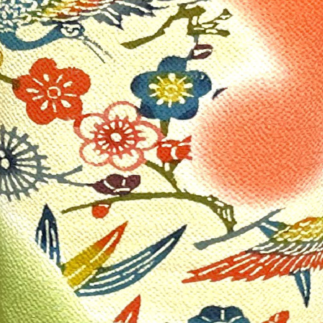 振袖 身丈162cm 裄丈65cm 袷  青丹色 京紅型 吉祥文様  正絹 Sランク 緑系 1113000872419