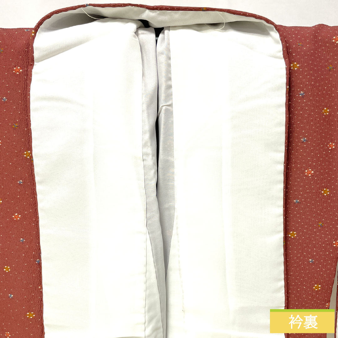 Komon (small pattern) polyester, S rank, length 160cm, sleeve length 67cm, lined, Shiinibiiro (dull shii-iro) color, washable, abstract pattern, red, 1115007582412