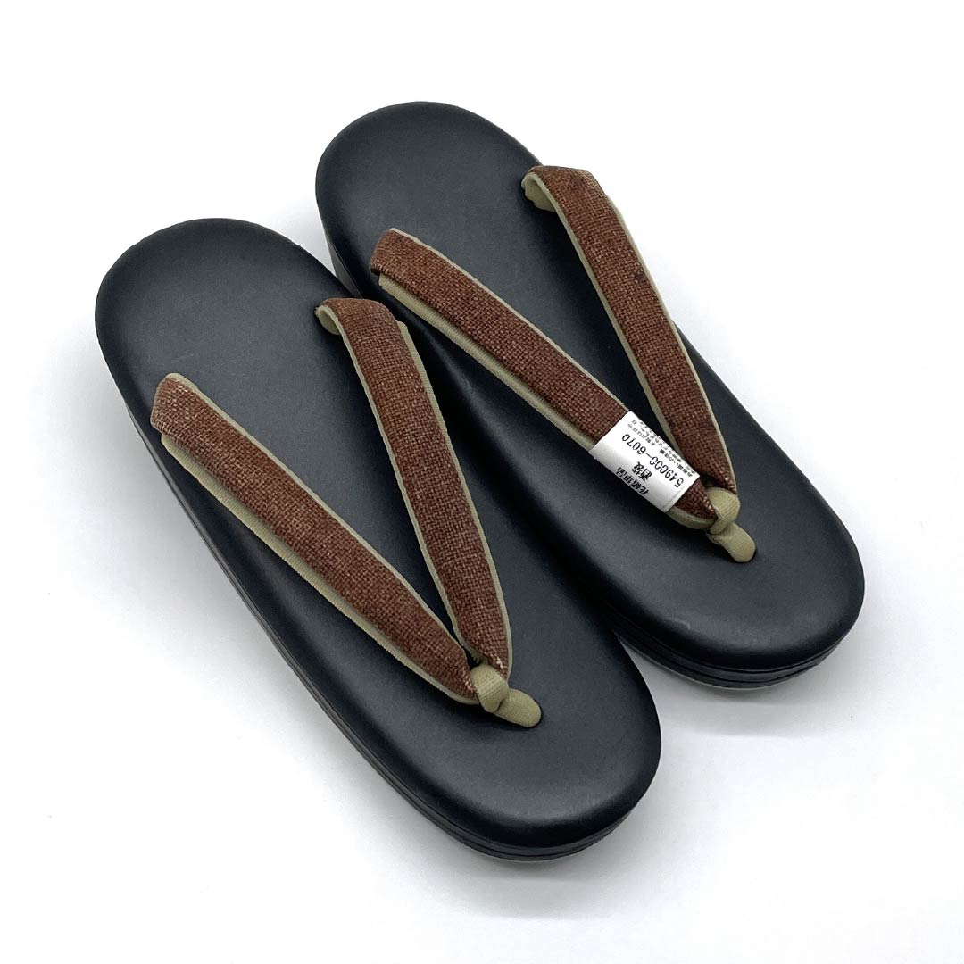 （新古品）草履バッグセット カジュアル NEWランク 酒袋 低反発草履 Laソール Mサイズ 茶系 1133000341314