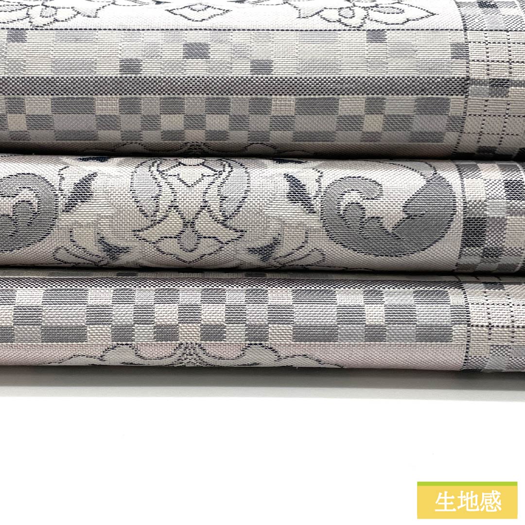 Fukuro Obi (Bag) - Pure Silk, Mercury Color, Sarasa Pattern, Length 424cm, S Rank, Six-Ply, Casual, Gray, 1123012842322