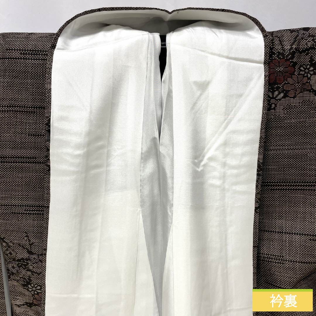 紬 正絹 Sランク 身丈170.5cm 裄丈68cm 赤墨色（あかずみいろ） 大島紬 一元絣 7マルキ 袷 茶系 1116004332614