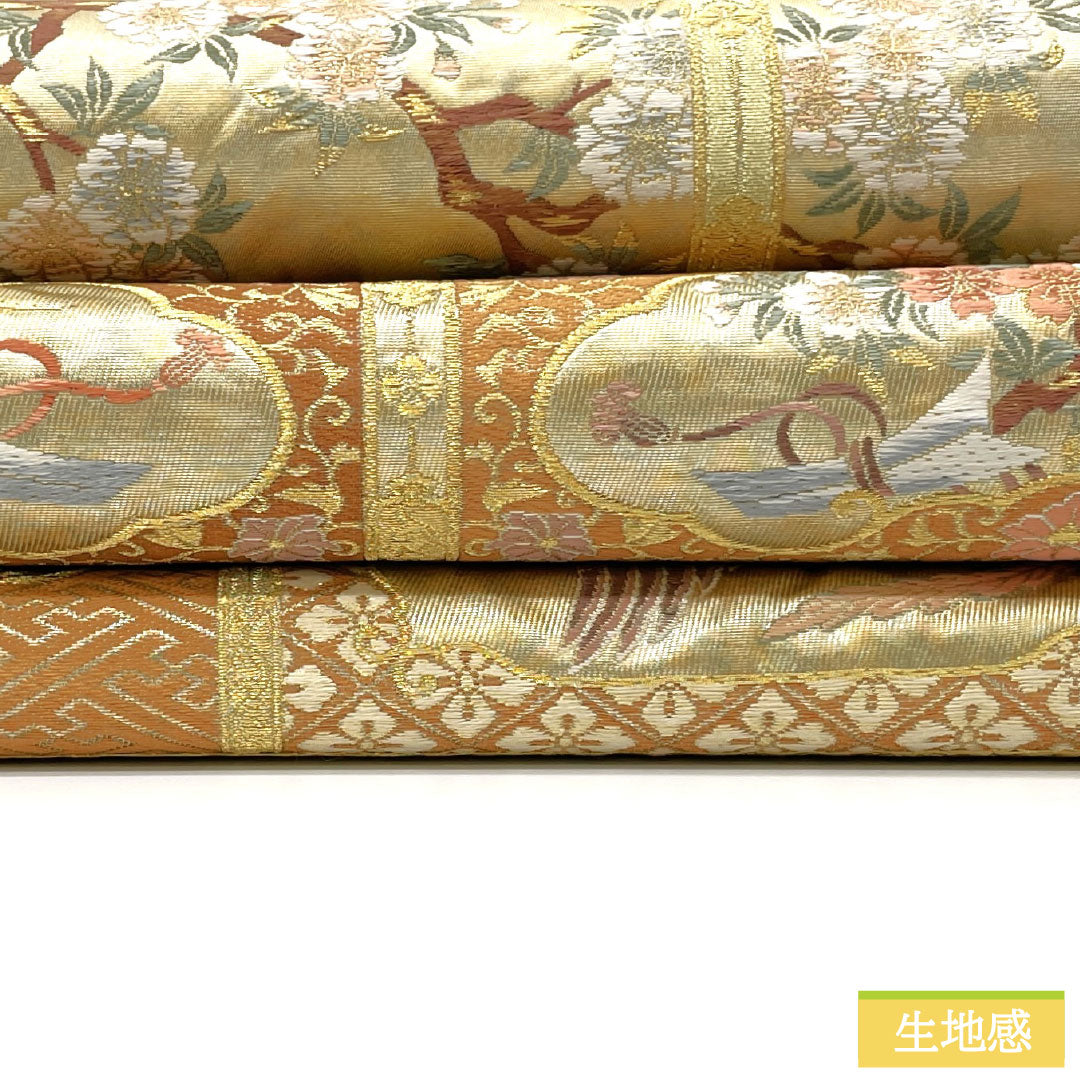 袋帯 正絹 Aランク 二条城二の丸御殿 西陣織 留袖用   帯丈428cm 六通 フォーマル 金系 1123017173321