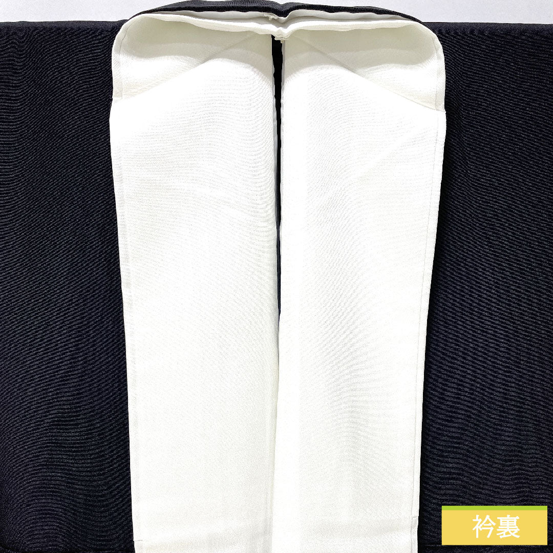 Black formal kimono, pure silk, length 164cm, sleeve length 69cm, lined, by artist, Kyoto yuzen, period figure, five crests, five-three paulownia, A rank, black, 1111001463410