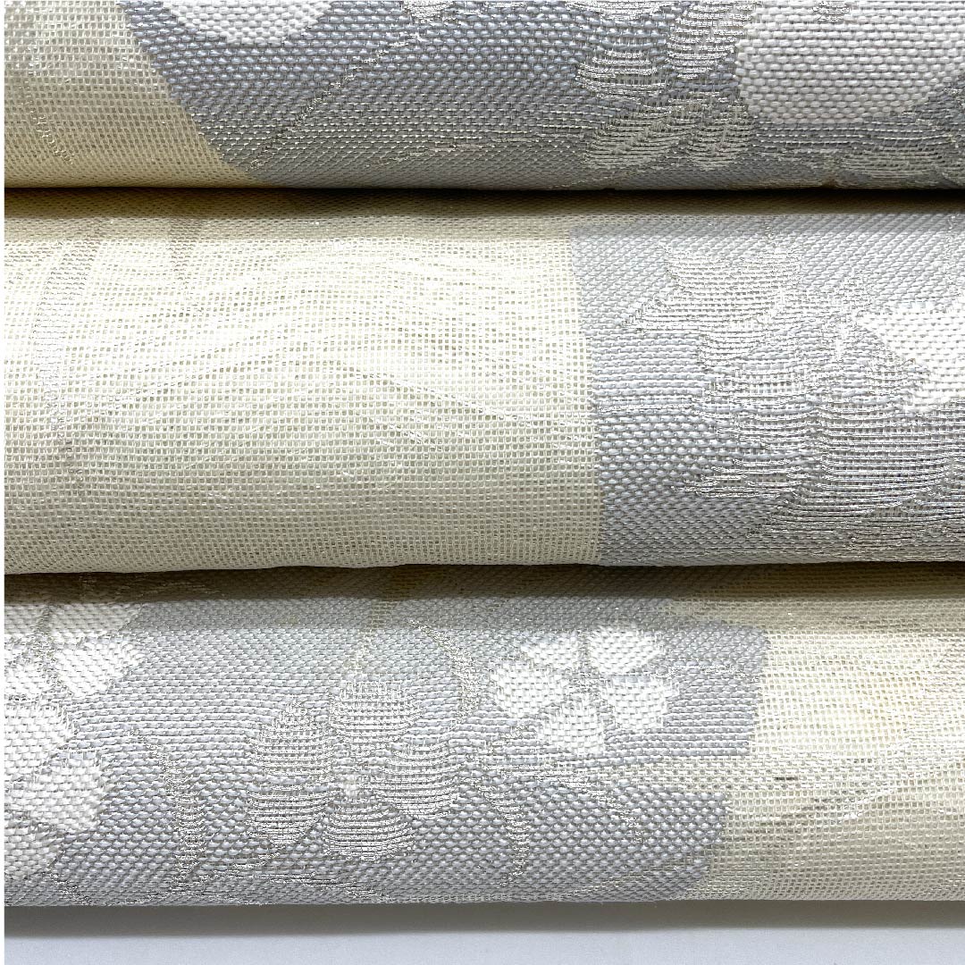 袋帯 生成り色（きなりいろ） 夏帯 桜 藤の花 夏物 帯丈422cm 正絹 Aランク 六通 フォーマル クリーム系 1123007673315