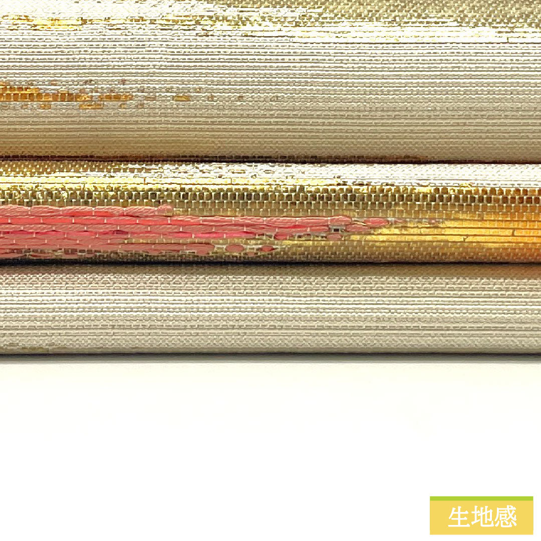 袋帯 正絹 Aランク 環美術織物 西陣織 黎明満山   帯丈420cm 六通 セミフォーマル 白系 1123016523311