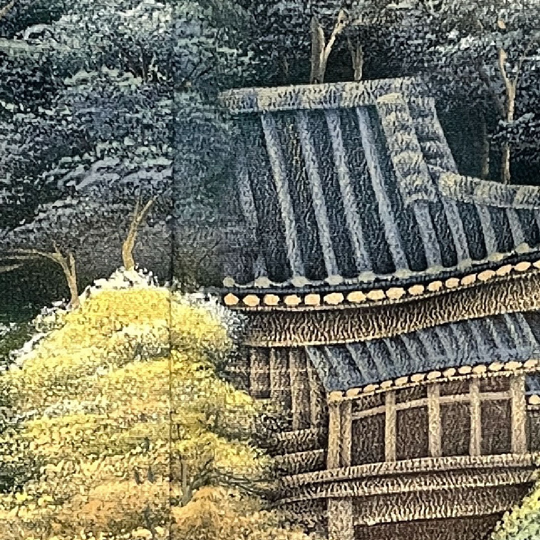 黒留袖 身丈167cm 裄丈68cm 袷 風景画 作家物 正絹 Aランク 五つ紋 黒系 1111000083510