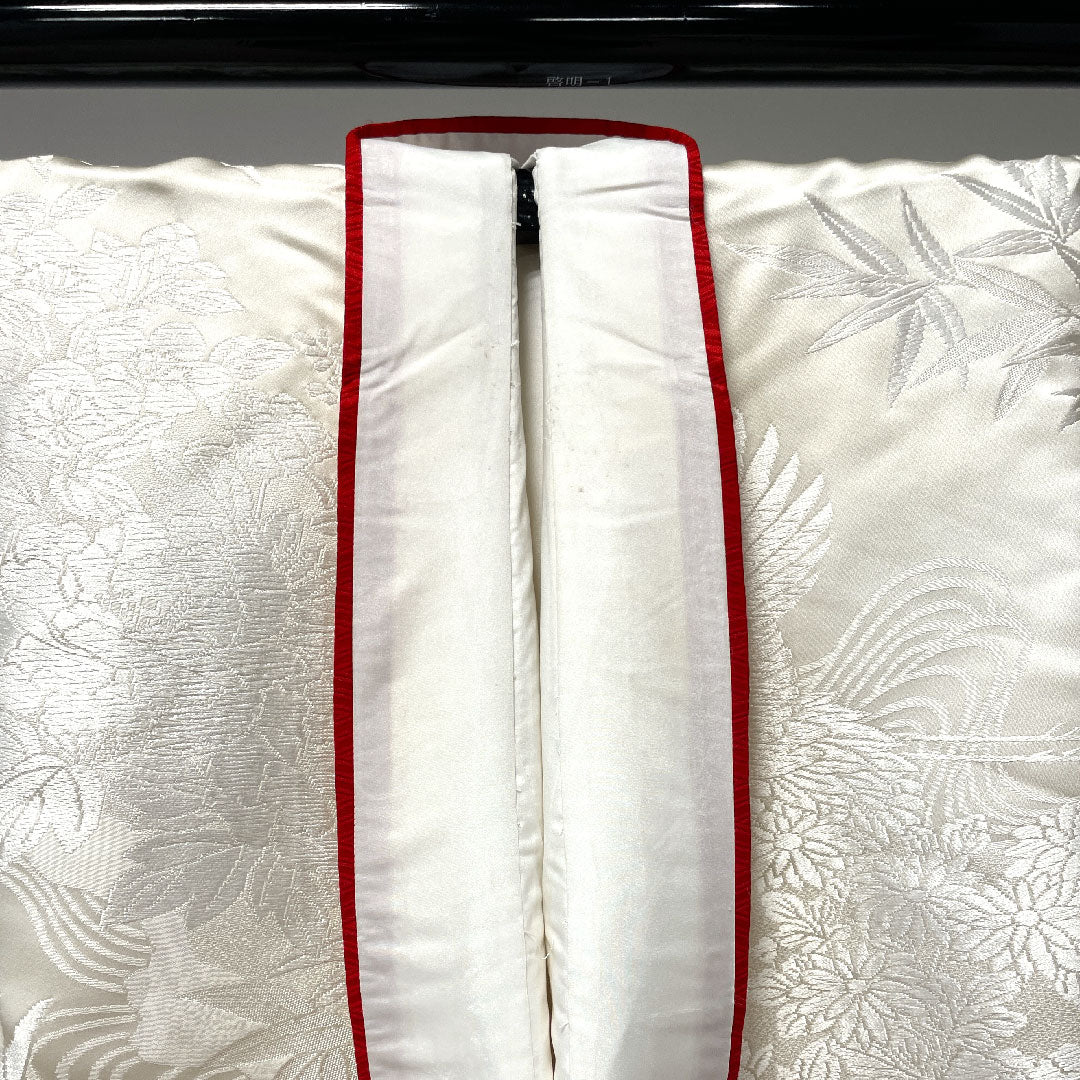 白無垢 身丈191cm  唐織 春爛百花紋 正絹 Bランク 袷 白系 1110000544911