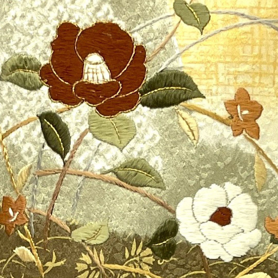 訪問着 袷 身丈163.5cm 裄丈64cm 絞り 刺繍 正絹 Sランク 緑系 1112000292419