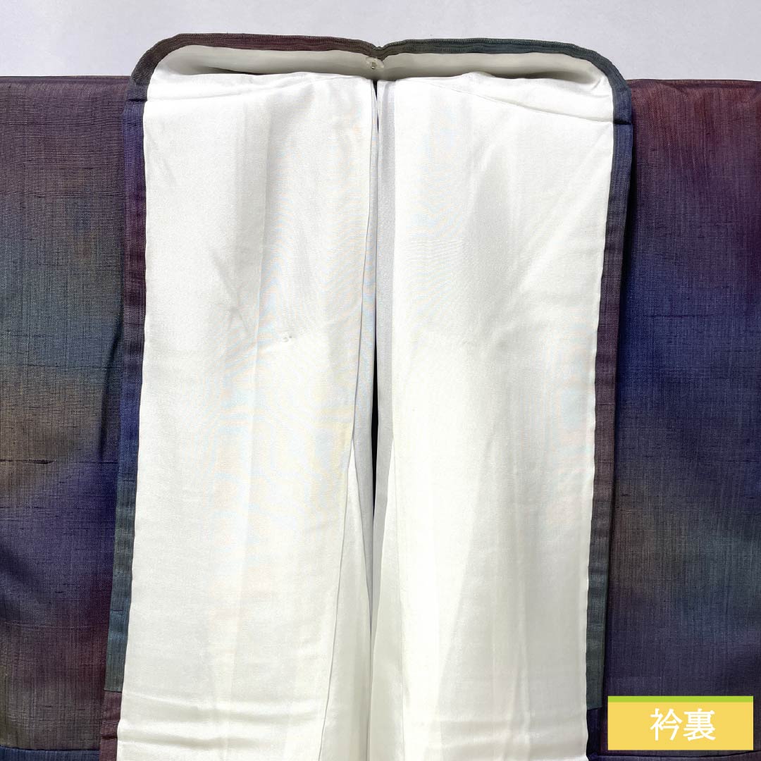 訪問着 正絹 Sランク 袷 身丈161cm 裄丈64cm 紬地 草花 しつけ糸付き グラデーション系 1112007012499