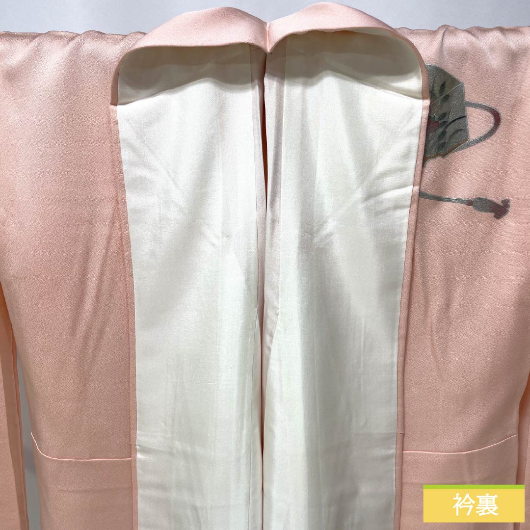 訪問着 正絹 Sランク 袷 身丈167.5cm 裄丈68cm 曙色（あけぼのいろ） 金彩加工 重箱 しつけ糸付き ピンク系 1112006372513