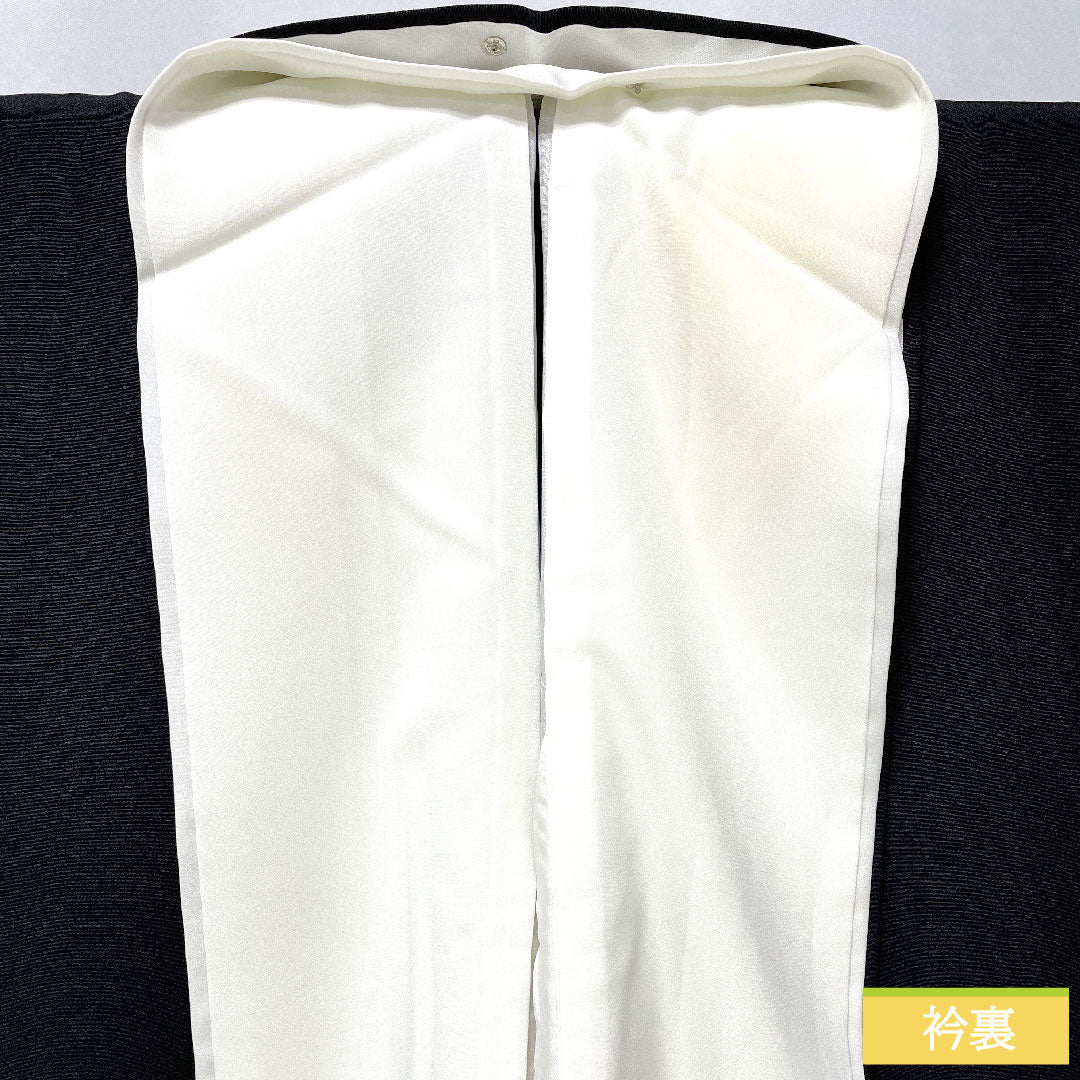 Black formal kimono, pure silk, length 162cm, sleeve length 68cm, lined, Kyoto yuzen, split pattern, phoenix, five crests, five-three paulownia, A rank, black, 1111001733410