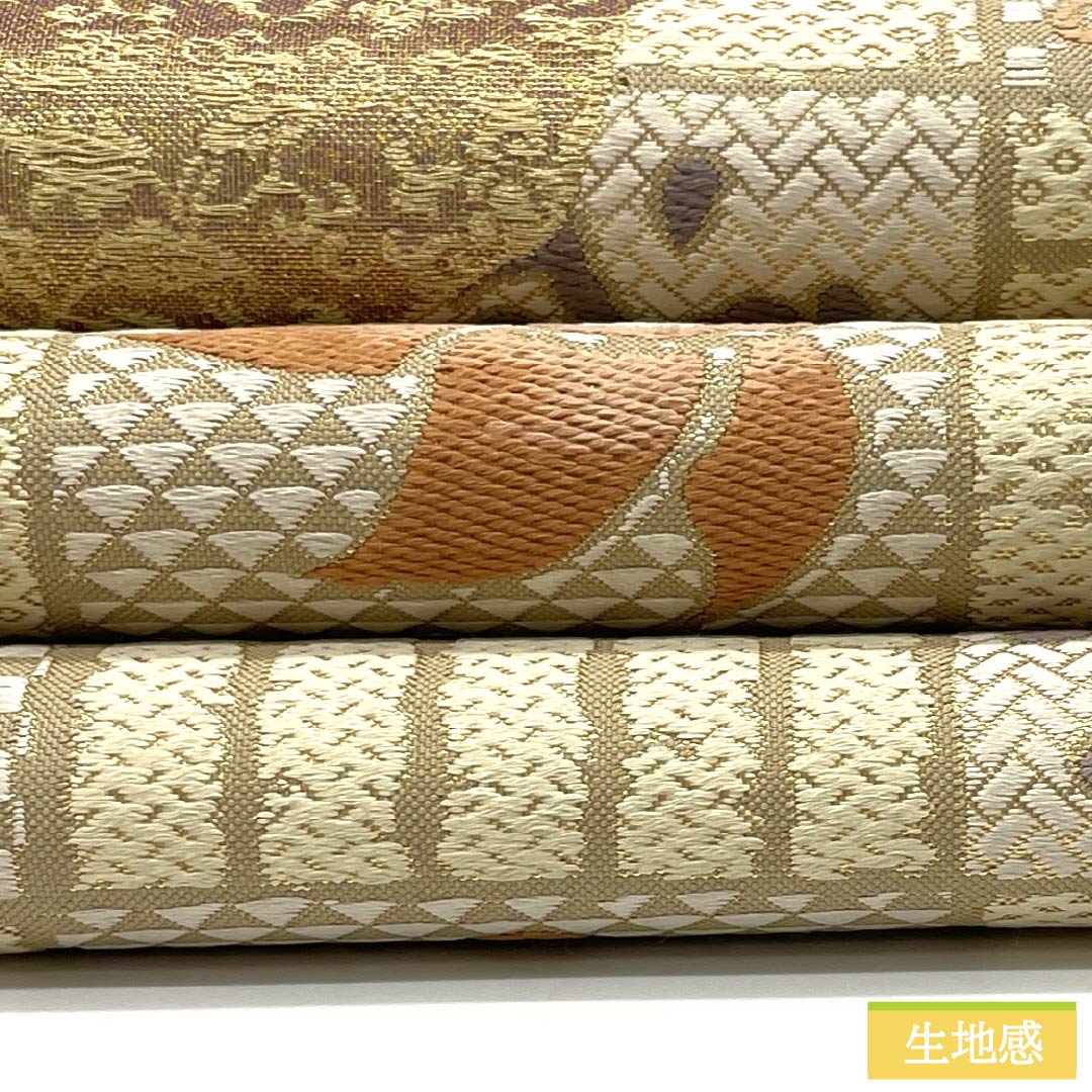 袋帯 正絹 Sランク 佐賀美織 二図全通 留袖用 市松取宝尽くし 雲取宝相華 帯丈464cm 全通 フォーマル グラデーション系 1123015602499