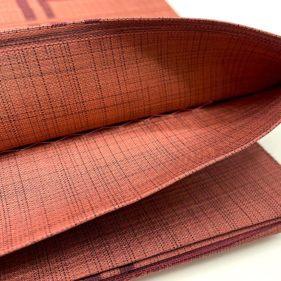 袋帯 魚柄 抽象模様 帯丈436cm 正絹 Sランク 六通 カジュアル 赤系 1123004132312