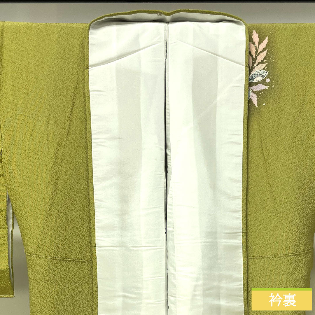 訪問着 正絹 袷 身丈161cm 裄丈68cm 若苗色（わかなえいろ） 京友禅 辻ヶ花 桐屋翠山工房謹製 しつけ糸付き 未使用品 Sランク 緑系 1112004482419