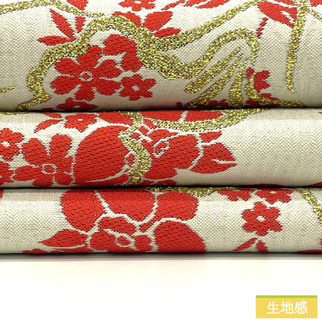 [Unfinished] Fukuro Obi, Silk, S Rank, Imai Textile, Nishijin-ori, Orchid, Obi Length 450cm, Rokutsu, Semi-formal, White, 1123017162411