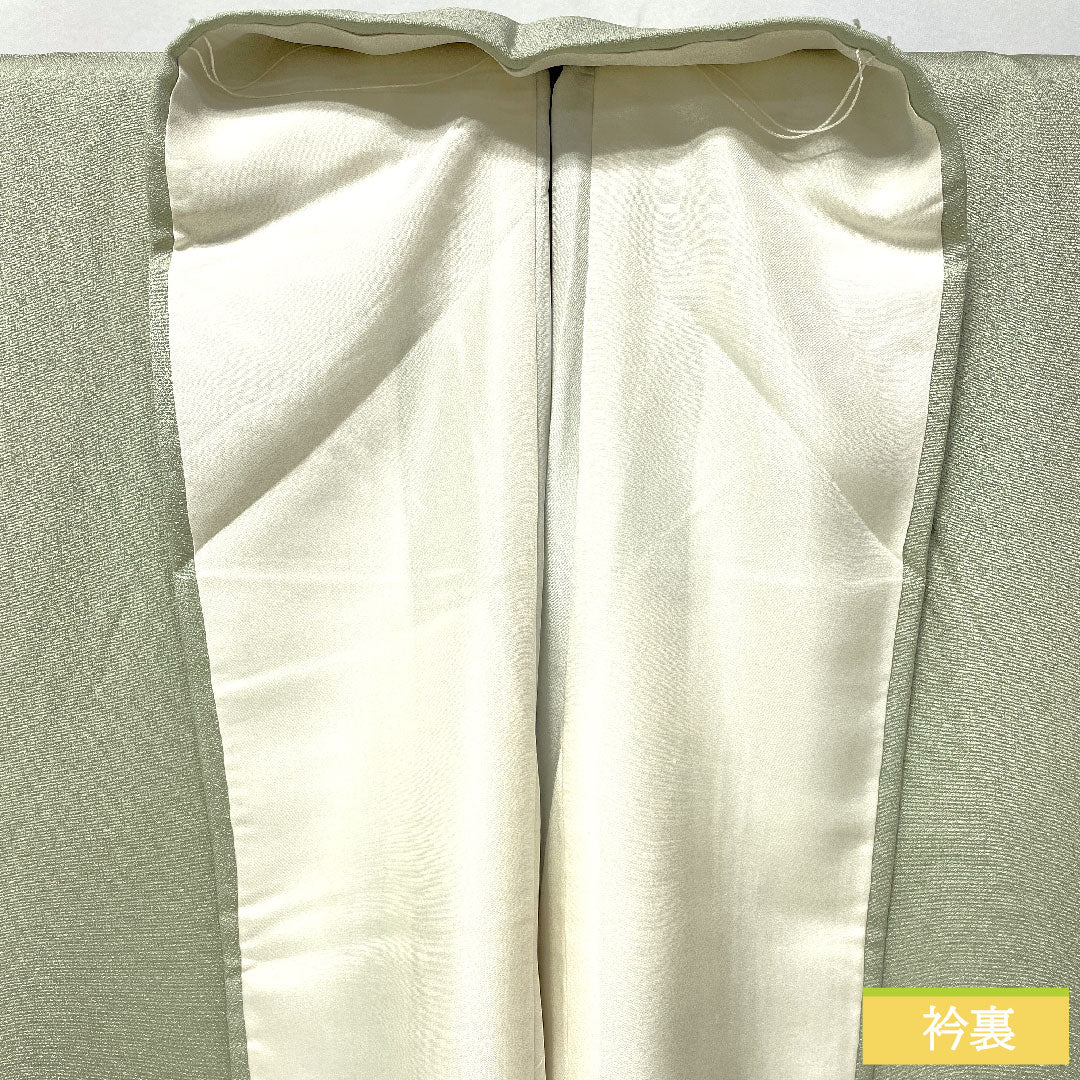 色留袖 正絹 身丈159cm 裄丈63cm 袷 薄緑色（うすみどりいろ） 寿光織 風景模様 一つ紋 Sランク 緑系 1111001702319